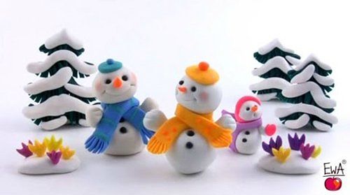 Чудесные новогодние поделки из пластилина Чудесные новогодние поделки из пластилина