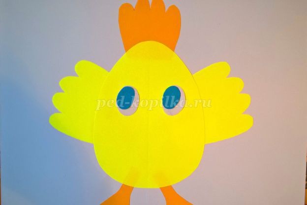 Цыплёнок из офисной цветной бумаги