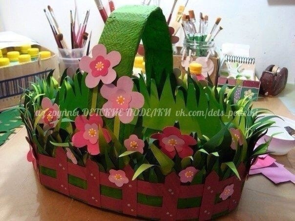 ​Объёмная корзиночка с цветами