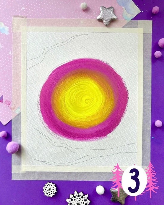 Рисуем новогодний уличный фонарь