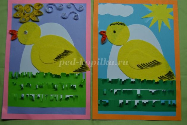 ​Открытка с цыпленком: часть 3