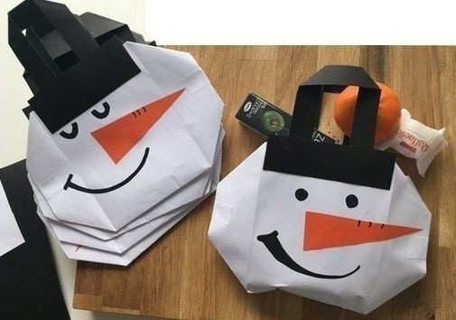 Подарочная новогодняя сумочка-снеговик