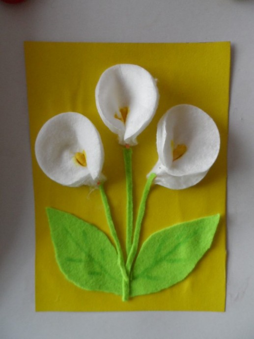 Поделки из ватных дисков: цветы Поделки из ватных дисков: цветы