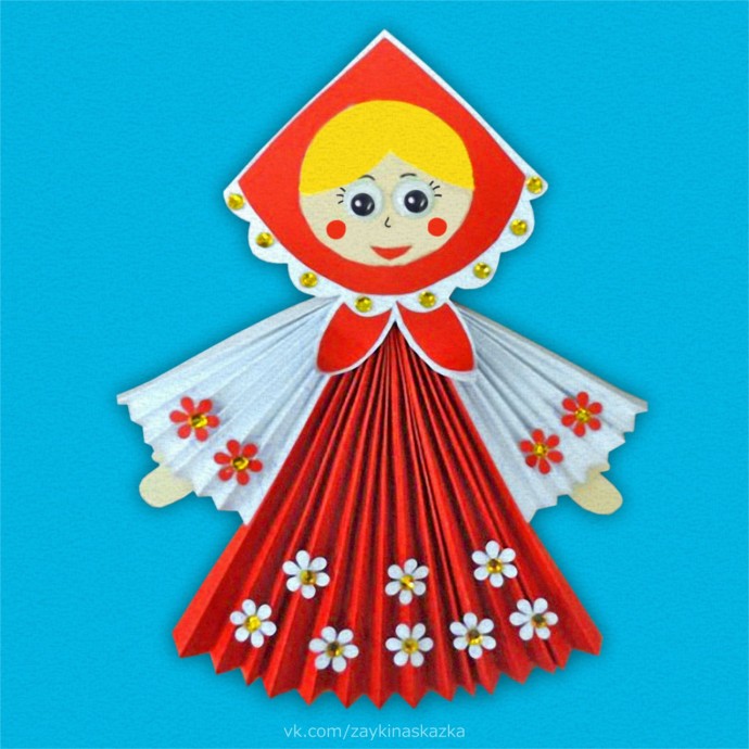 ​Куколка из цветной бумаги "Девица-красавица"