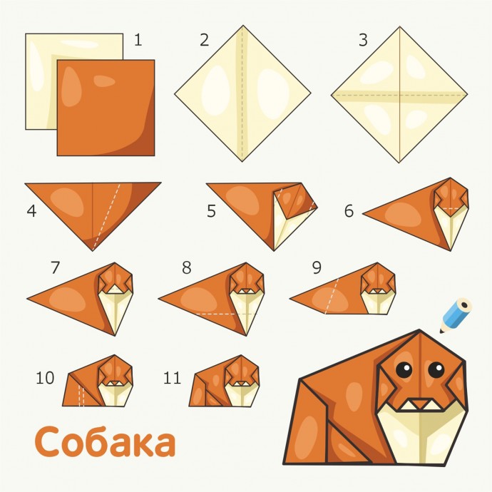 ​Создаём с детьми самых разных животных в технике оригами