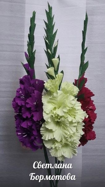 Замечательный гладиолус из гофрированной бумаги