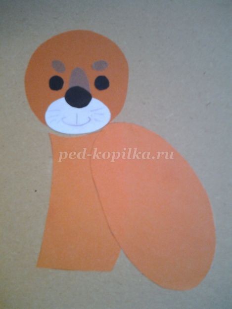 Аппликация "Львёнок" из природных материалов: часть 1