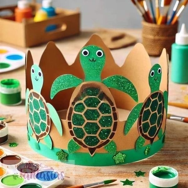 Детские короны из картона на морскую тему