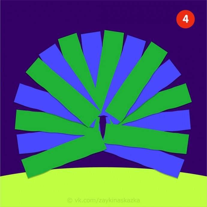 Аппликация из цветной бумаги "Павлин" Аппликация из цветной бумаги "Павлин"