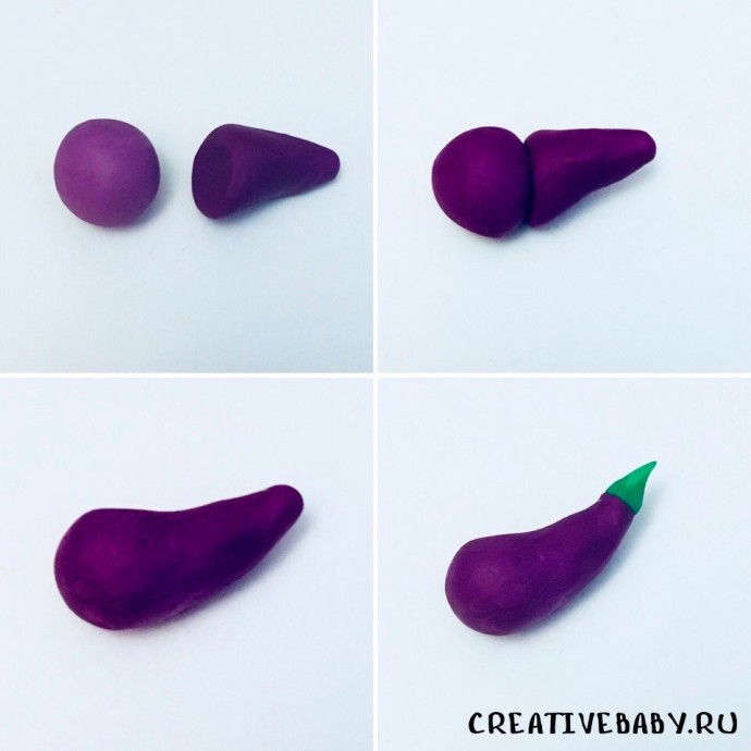 Лепим овощи из пластилина