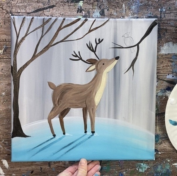 Олень и птичка