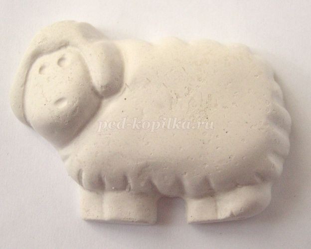 Жемчужная овечка из гипса детскими руками: часть 1 Жемчужная овечка из гипса детскими руками: часть 1