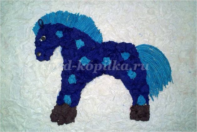 Мастер-класс по изготовлению картины "Синяя лошадка": часть 2 Мастер-класс по изготовлению картины "Синяя лошадка": часть 2