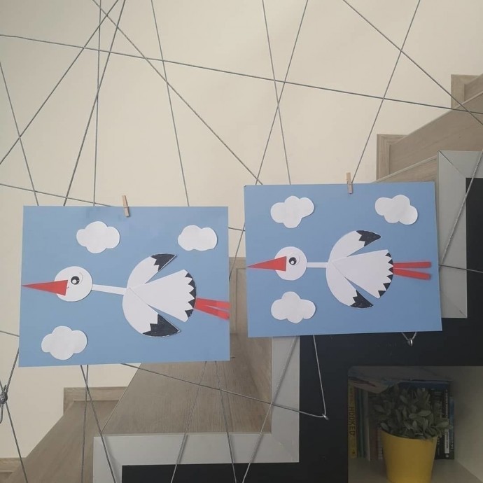 Аппликация для малышей: аист