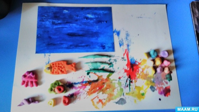 Картина из соленого теста "Мечты о море"