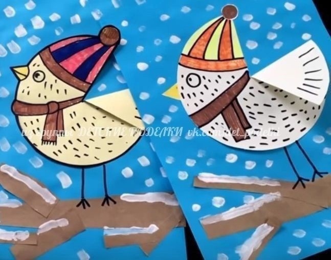 Аппликация "Зимняя птичка" Аппликация "Зимняя птичка"