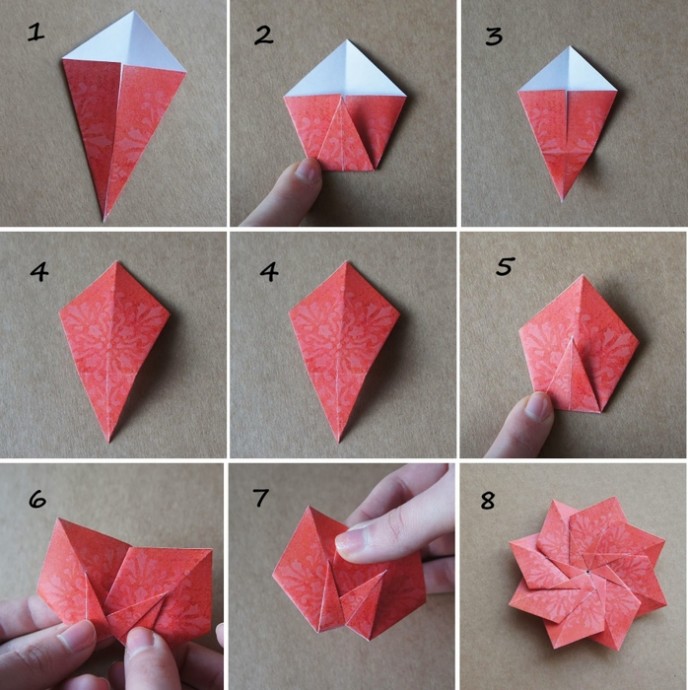 Цветочки в технике оригами