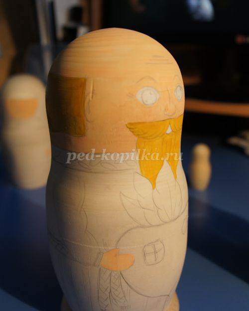 Роспись матрешек по сказке "Репка": мастер-класс, часть 2