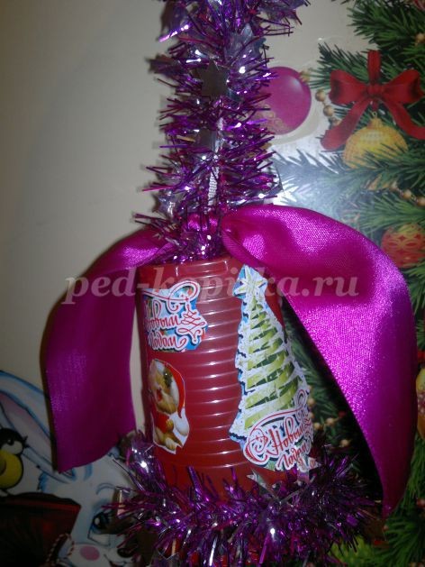 Новогодний колокольчик из пластикового стакана Новогодний колокольчик из пластикового стакана