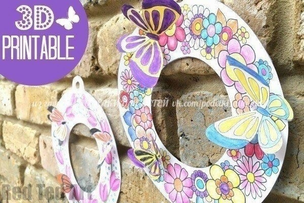 Раскраска-вырезалка "Бабочки в цветах"