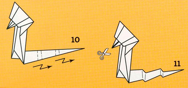 Оригами змея Оригами змея