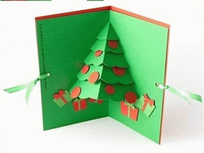 ​Открытка с ёлочкой