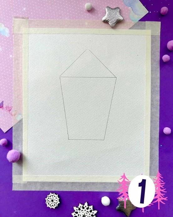 Рисуем новогодний уличный фонарь