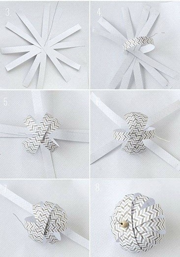 Ёлочные шары из бумаги