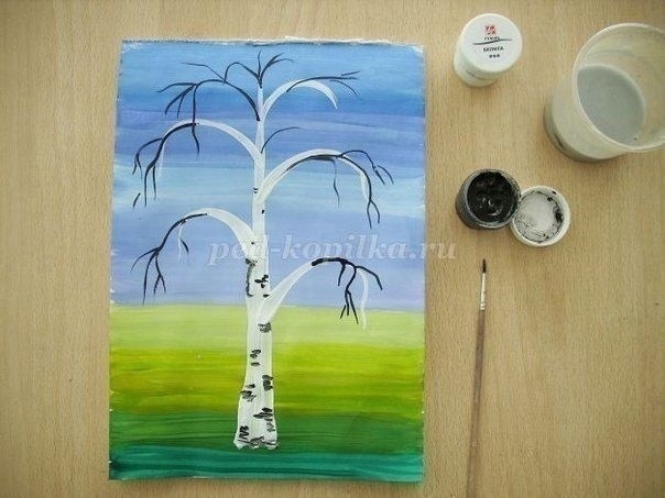 Учимся рисовать берёзки Учимся рисовать берёзки