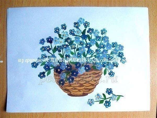 Корзина с незабудками