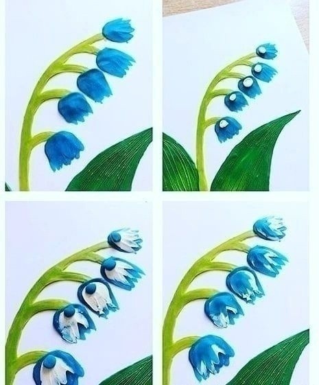 ​Оригинальный способ нарисовать ландыши