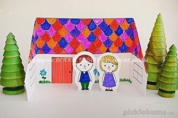 Простой бумажный домик-оригами Простой бумажный домик-оригами