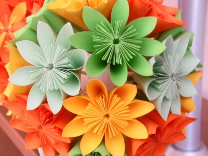 Цветочные шары-оригами