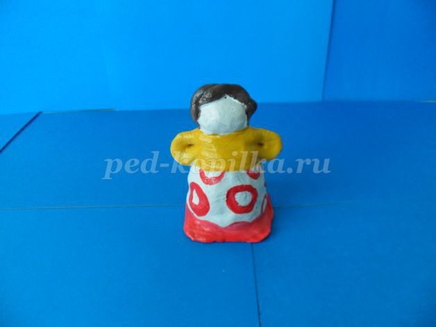 Поделка из солёного теста: Дымковская барышня