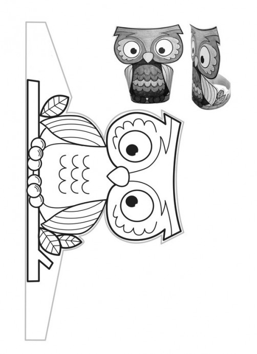Поделка-раскраска "Совушка"