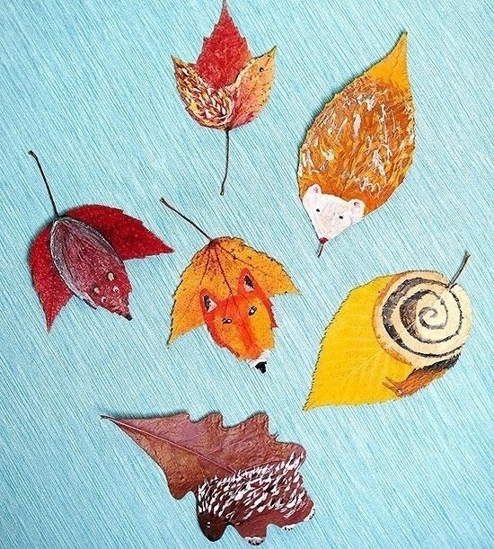 ​Рисование на листьях