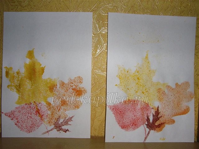 Рисование осенних листьев в технике набрызг Рисование осенних листьев в технике набрызг
