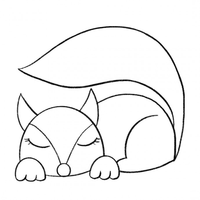 ​Рисуем лисоньку-лису