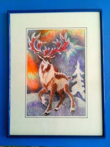 Нетрадиционная техника рисования "Северный олень", набрызг, часть 2 Нетрадиционная техника рисования "Северный олень", набрызг, часть 2