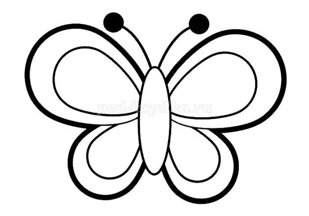 Обрывная аппликация из бумаги "Бабочка"