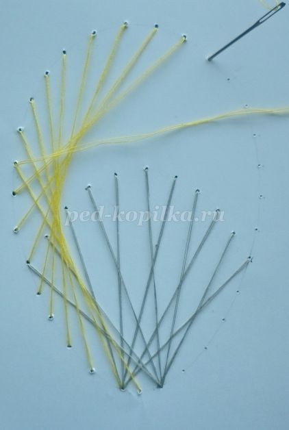 ​Открытка "Веточка вербы" в технике изонить: часть 2