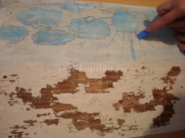 ​Ранняя весна в технике "Граттаж"