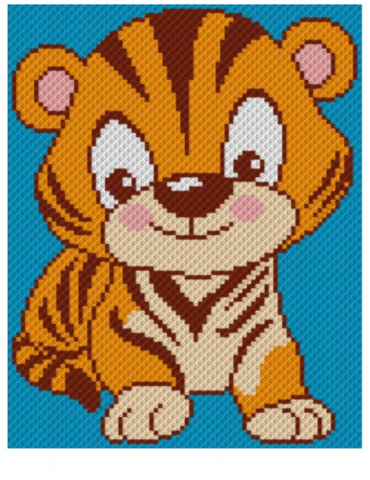 Вышивка "Забавный тигренок" Вышивка "Забавный тигренок"