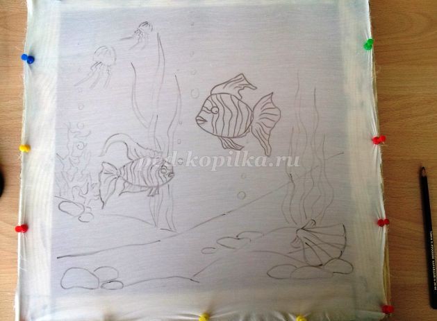 Аквариум в технике холодный батик: мастер-класс, часть 1