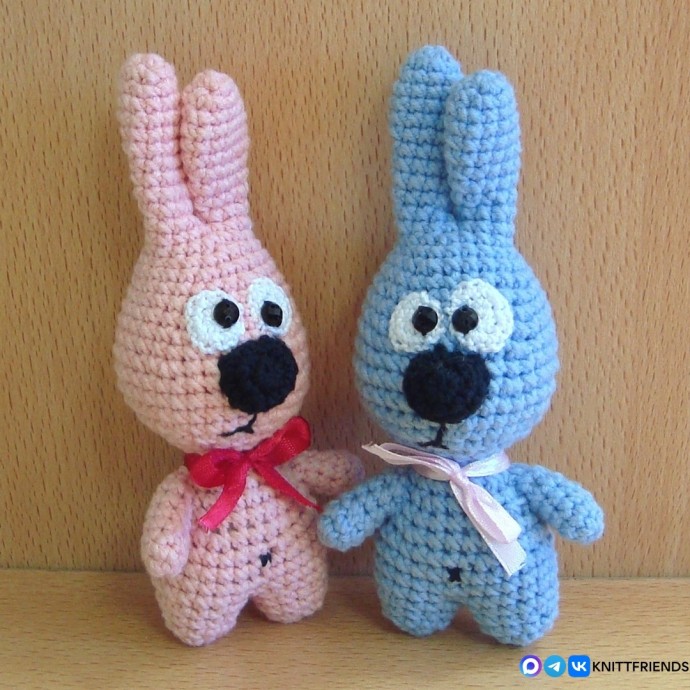 ​Зайка из пряжи