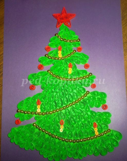 Новогодняя ёлка: квиллинг, часть 3