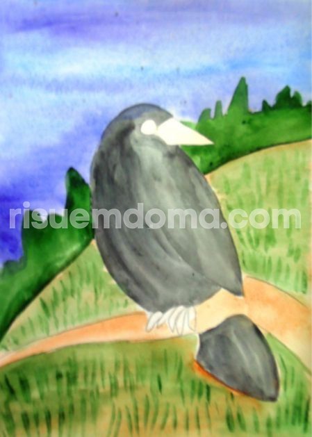 Рисуем с детьми ворону Рисуем с детьми ворону