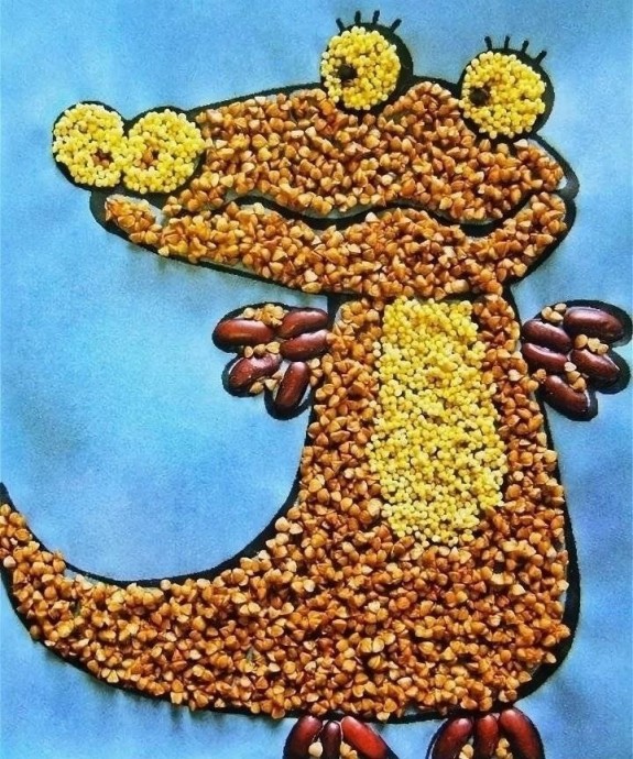 Идеи поделок из круп и семян