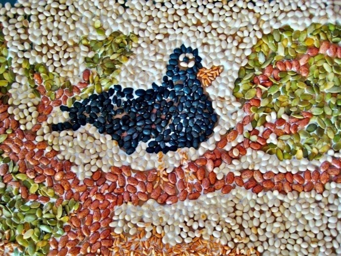 Идеи поделок из круп и семян