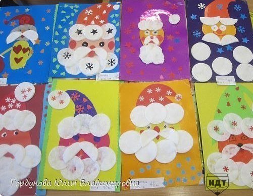 Идеи зимних поделок из ватных дисков